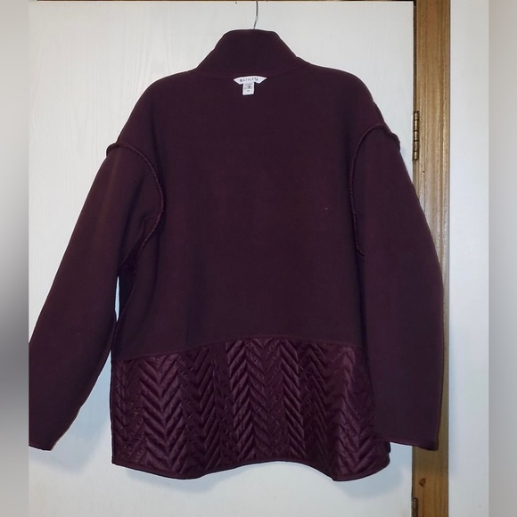 Athleta cozy Sherpa snap sweatshirt color eggplant Color NWT - Picture 9 of 13